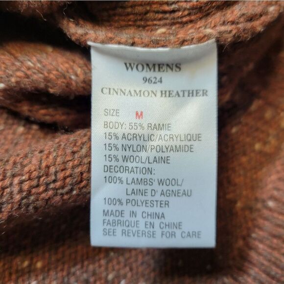 Woolrich Brown Cinnamon Heather Half Zip Sweater Women's Medium Wool Blend - Picture 9 of 11